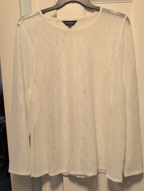 Nightfall White Mesh Long Sleeve Top Torrid 4